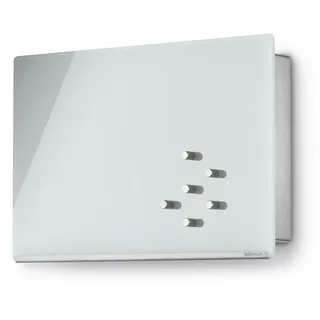 BLOMUS -VELIO-Schlüsselkasten/Glasmagnettafel in zeitlosem Weiß, hochwertige Verarbeitung, 7 Schlüsselhaken, magnetischer Verschluss, moderne Schlüsselbox (B / H / T: 30 x 20 x 5 cm, Weiß, 65363)