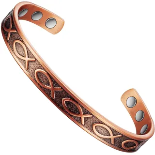 YINOX Magnetfeldtherapie-Arthritis-Armband aus reinem Kupfer für Männer, lindert wirksam Arthritis und Karpaltunnelschmerzen. Die Magnetfeldtherapie hat einen leichten Einfluss auf die Lymphdrainage (A)