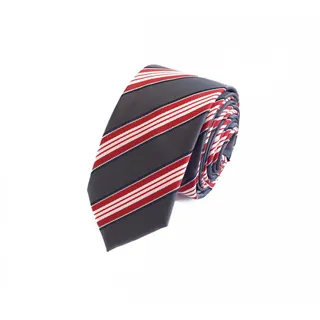 Fabio Farini Krawatte gestreifte Herren Krawatte - Tie mit Streifen in 6cm oder 8cm Breite (ohne Box, Gestreift) Schmal (6cm), Grau/Rot/Weiß bunt|grau|rot 6 cm x 150 cm