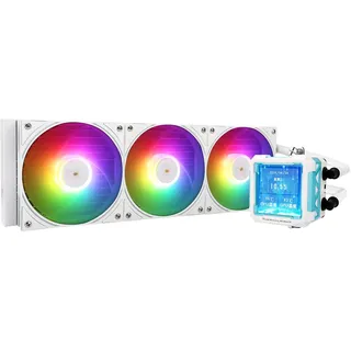 Thermalright FW PRO 360 ARGB Weiß-AIO CPU-Flüssigkeitskühler, IPS LCD Bildschirm mit 320 * 320 Auflösung, für AM4/AM5/Intel LGA1700/1851,'2.73 Zoll'Magnet-Absorber LCD Bildschirm für Bilder