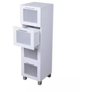 Happy Home Badschrank mit 4 Schubladen, ca. 30 x 30 x 102,5 cm - Weiß