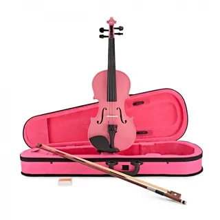 Rosa Violine 1/2 Größe mit Bogen & Etui, Kinder 7-10 | Für Kinder von 7-10 Jahren, massiver Ahorn- und Fichtenkorpus, ergonomische Kinnstütze