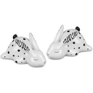 Formano 2er Set schlafender Hase | Osterhase Ostern Dekofigur Hasenfigur | 12x8,5 cm