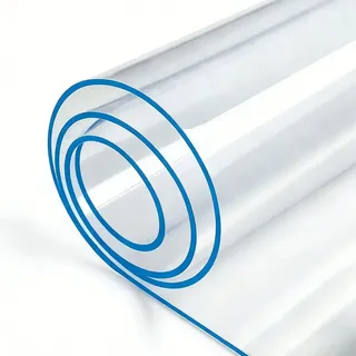 Tischschutz Wasserdicht PVC Tischauflage Transparent 90*120cm Tischfolie Transparent 1.5mm Mit Abgeschrägter Kante, Rechteckig Tischfolie Transparents, Tischschoner Rutschfeste(40cm x 150cm)