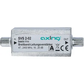 Axing SVS 2-02 Satelliten-Leitungsverstärker Inline Breitband 20 dB, 47 - 2400 MHz)