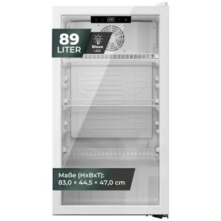 Yuna Cool-View GKS90 Getränkekühlschrank (89 l, 830 mm hoch, Weiß)