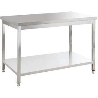 GastroHero Edelstahl Arbeitstisch BASIC 12x7 mit Grundboden zur Selbstmontage