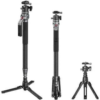 SMALLRIG 166,5 cm / 65,6" Carbonfaser-Einbeinstativ for Camera, Kamera-Einbeinstativ mit Einem Packmaß von 68cm / 26,8", Höhenverstellung per Knopfdruck, max 5kg Traglast Kugelkopf - 5564