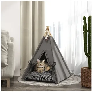 PawHut Hunde-Tipi 76 x 60 x 60 cm grau