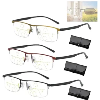 Sovtay Outfany Intellireader, Outfany Lesebrille, Outfany Intelli Lesebrille, Progressive Fern- Und Nah-Lesebrille Aus Titan, Progressive Lesebrille Für Frauen Und Männer (4.0x,3Colour) - 4.0x