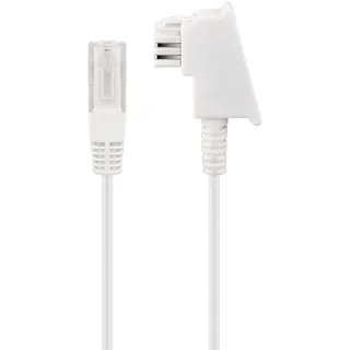 goobay 60672 Telefonkabel, Anschlusskabel für DSL/ADSL/VDSL, TAE-F Stecker auf RJ45 Stecker weiß, 10