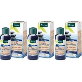 Kneipp Bade-Essenz Tiefenentspannung - Badeöl mit natürlichem ätherischen Patchouliöl & wertvollem Sandelholzextrakt für tiefe Entspannung & Ruhe - ohne Mikroplastik - 100ml (Packung mit 3)