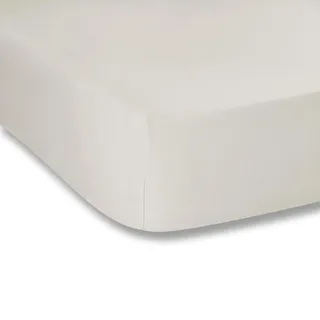 Plain Dyed Cream Spannbettlaken, 135 x 200 cm, 100% Perkal-Baumwolle