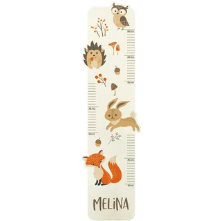 Striefchen® Messlatte für Kinder mit Namen als Wandtattoo mit niedlichen Waldtieren