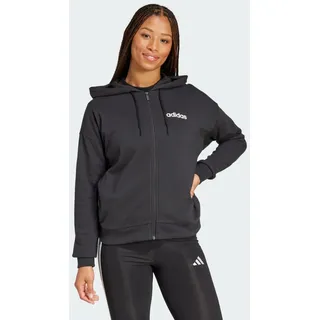 adidas Essentials Linear French Terry Reißverschlusspullover Black / White S