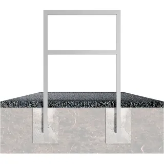 Schake GmbH Schake Anlehnbügel aus Vierkantrohr 60x40mm, Breite: 450mm Gesamthöhe: 1200 mm + Querholm feuerverzinkt