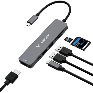 Verbatim USB-C Essentials Multiport Hub 6 Port/card read. 32156