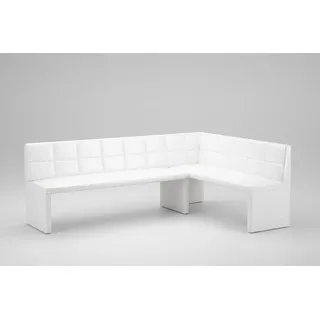 Fun Möbel Eckbank Sitzbank Eckbank „Ruth“ in Kunstleder Madryt Größe 168 x 128 cm weiß