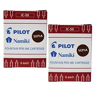 PILOT 2 Packungen mit 6 Tintenpatronen Namiki IC-50 für Capless Sepia Kugelschreiber