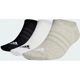 adidas Thin and Light No-Show Socken, 3 Paar Medium Grey Heather / White / Black 34-36