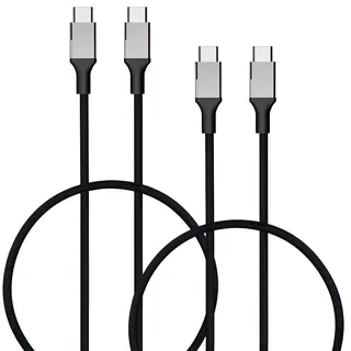 Callstel USB C to USB C Kabel: 2er-Set USB-C-Schnelllade-/Datenkabel, für PD bis 100 Watt, 0,5 m (Lade- und Datenkabel USB C, USB C Ladekabel, Apple)