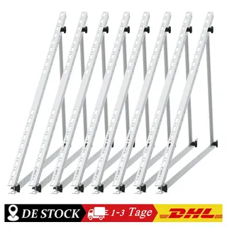 GLIESE Solarmodul-Halterung Balkonkraftwerk Halterung bis 118cm Solarmodul Flachdach, (bis 45 Zoll, 8-tlg., 4-teiliges Set) 114 cm