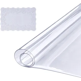 Vevor Tischfolie Tischschutz Transparent 1,5 mm Dicke, Tischschutz-Folie PVC 457 x 925,4 mm Rechteckige Tischdecke Tischfolie Abwaschbar Verschleißfest Hitzebeständig Wasserdichte Tisch-Schutzfolie