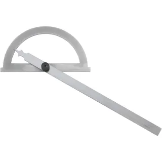 Winkelmesser mit präziser Skala, robustes Material, nützlich zum Messen und Zeichnen von Winkeln bei Holz- und Bauarbeiten.