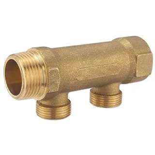 Ntm Messing Verteiler 4-fach - 2 Abgänge Eurokonus 3/4''ag