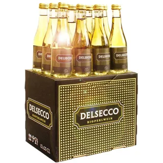 DELSECCO 2024 Piccolo 20 cl im 12er-Karton 12 Flaschen Deutscher weisser Bioperlwein, Rheinhessen, Bio Probierpakete