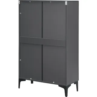 [en.casa] Vitrinenschrank Søndersø 70x31x115cm Dunkelgrau