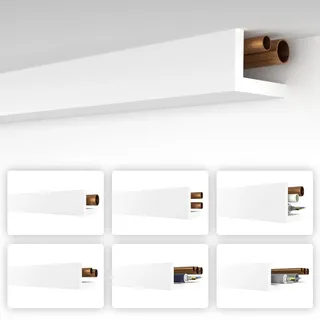 heximo Rohrabdeckung Xps Heizungsrohr Abdeckung Verkleidung Winkelprofil Eckleisten: Hra-4 - 58x90 mm 1.7 Meter / 1 Leiste - Heximo