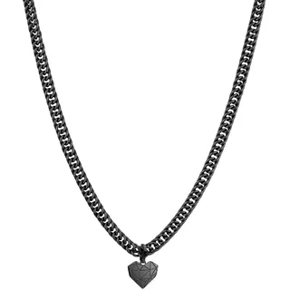 Liebeskind Berlin Broken Heart Kette mit Anhänger Edelstahl Schwarz