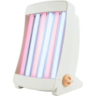 Efbe GB 906 C Gesichts-Solarium für Zuhause, Bräuner mit 6 UVA-Röhren mit rosa und blauem Licht, Made in Germany, Inkl. 2 Schutzbrillen & Tragegriff, 90W