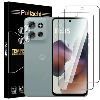 Pollachi [2+2 Stück Schutzfolie Und Kameraschutz Folie für Motorola Moto G56 Panzerglas Glasfolie,9H Härte Schlagschutz Displayschutzfolien,Panzer Schutz Glas für Motorola Moto G56