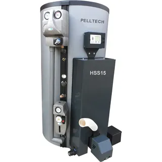 Pelltech Kombikessel HSS15 ( 18 kW ) Pelletheizung mit Brauchwasserspeicher Solar