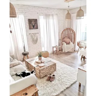 RugsX Flokati Wolle - Bettdecke, Plaid White 200x300 cm