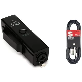 Behringer P2 Ultrakompakter persönlicher In-Ear-Monitorverstärker, Schwarz & Stagg SAC3PXMDL - Audio- Patchkabel - 3 Meter - 1x XLR Male / 1x Klinke Male - 6,3mm