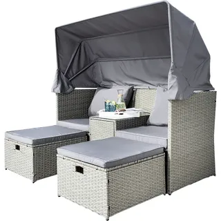 DER HOLZWURM Strandkorblounge Grau