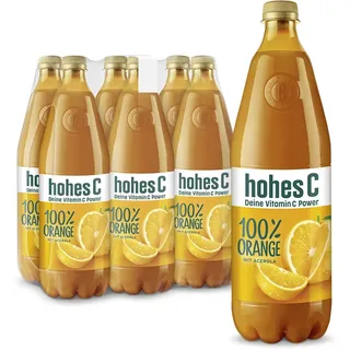 hohes C Orange (6 x 1l), 100% Saft, Orangensaft, Acerolasaft, Vitamin C, ohne Zuckerzusatz laut Gesetz, vegan