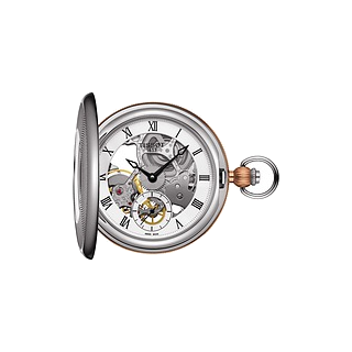 Tissot T-Pocket BRIDGEPORT MECHANICAL SKELETON T859.405.29.273.00 - silber,beige - 47.5mm