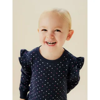 NAME IT Minikleid NMFOEANA LS SWE DRESS BRU PB blau 110 EU