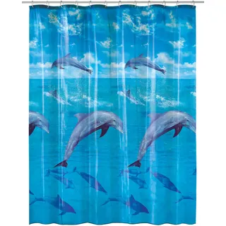 KLEINE WOLKE Duschvorhang Dolphin 180 x 200 cm mehrfarbig