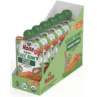 Demeter Veggie Bunny - 12x100g - Pouchy Karotte & Süsskartoffel mit Erbsen ab dem 6. Monat