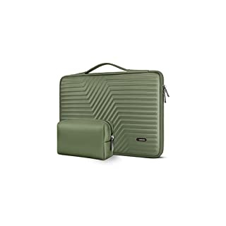 DOMISO 15,6 Zoll Laptoptasche Wasserdicht Schutzhülle Protective Laptop Case Sleeve mit Etui Stoßfest Laptophülle für 15-15,6" Notebook/Lenovo IdeaPad 520/ASUS ZenBook/Dell/Pavilion,Grün