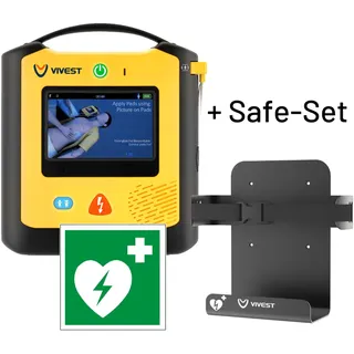 ViVest – PowerBeat X3 Defibrillator + AED-Wandhalterung + AED Symbolschild + Safeset