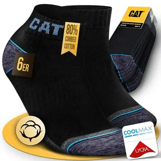 CAT® CATERPILLAR POWER & COOL WORK SNEAKERS ArbeitsSneaker Sneaker-Socken Arbeitssocken Schwarz, Knöchelhoch Strümpfe Füßlinge - 6 Paar & Grö... - Schwarz - 43-46
