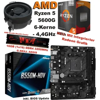 Bundle AMD Ryzen 5 5600GT Aufrüstkit ASRock B550M-HDV 1x 16GB 3200MHz RAM Kühler