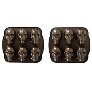 Eteslot 2 Stück Halloween Backform - Backform Totenkopf– Halloween-Backform Totenkopfform – Metall Halloween -Skelett-Backform