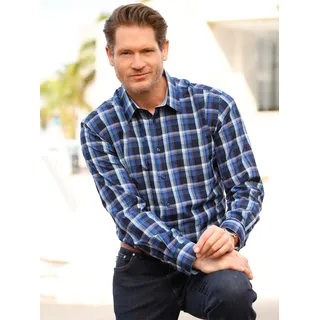 Langarmhemd CATAMARAN, Herren, Gr. 39/40, Normalgrößen, blau (blau, hellblau, kariert), 65% Polyester, 35% Baumwolle, gemustert, kariert, körpernah, Hemden